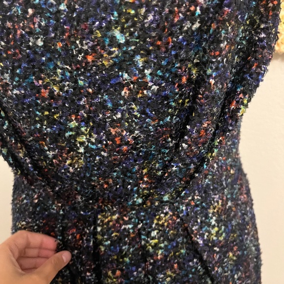 BCBGeneration black tweed dress rainbow pattern - Picture 3 of 7